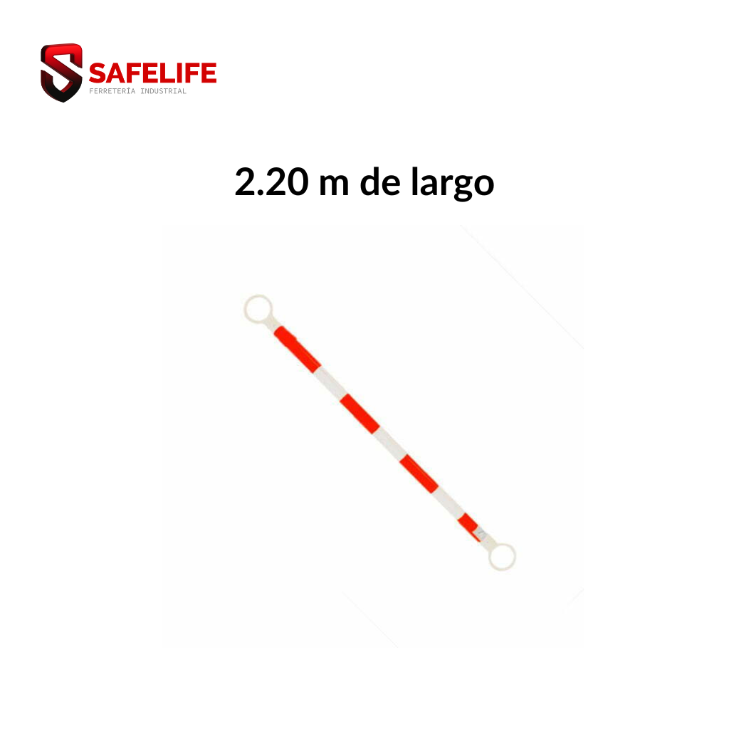 BARRA RETRACTIL ROJO Y BLANCO 2.20 MT