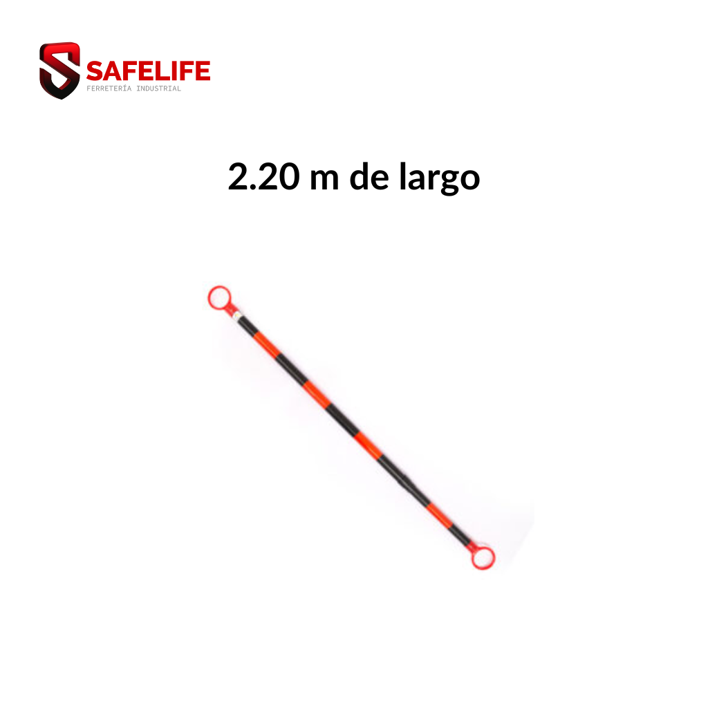 BARRA RETRÁCTIL COLOR ROJO Y NEGRO DE 2.20 MT